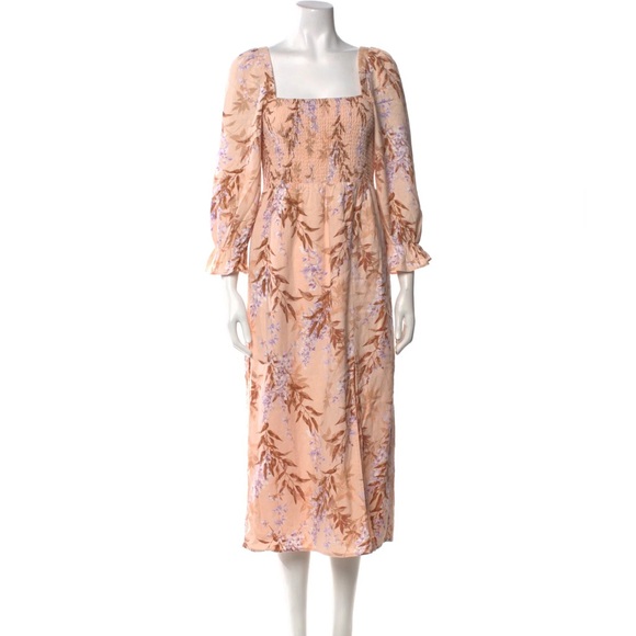 House of Harlow 1960 Dresses & Skirts - House of Harlow 1960 Peach Floral Long Sleeve Dress